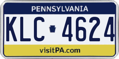 PA license plate KLC4624
