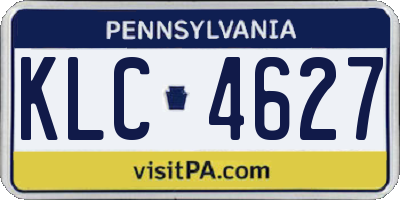 PA license plate KLC4627