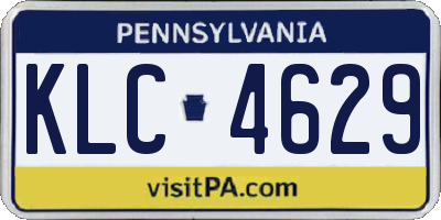 PA license plate KLC4629
