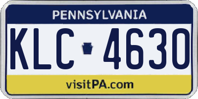 PA license plate KLC4630