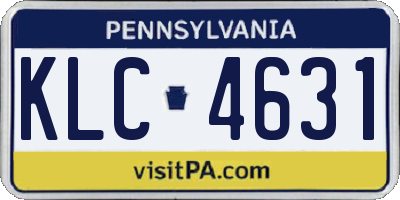 PA license plate KLC4631