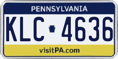 PA license plate KLC4636