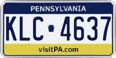 PA license plate KLC4637