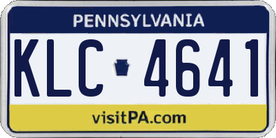 PA license plate KLC4641