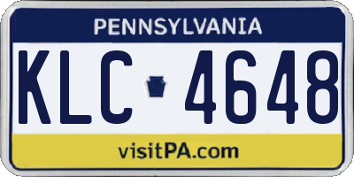 PA license plate KLC4648