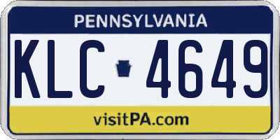 PA license plate KLC4649