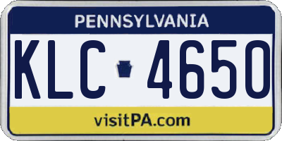 PA license plate KLC4650