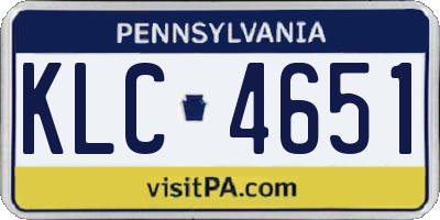 PA license plate KLC4651