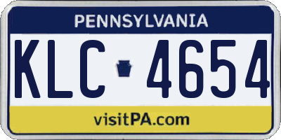 PA license plate KLC4654