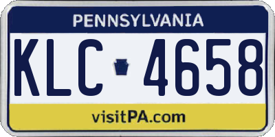 PA license plate KLC4658