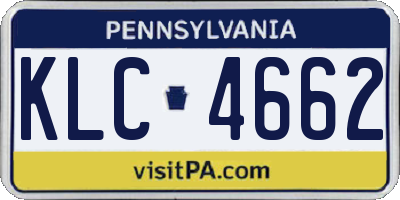 PA license plate KLC4662