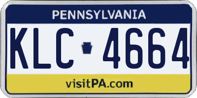 PA license plate KLC4664