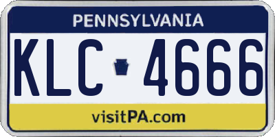 PA license plate KLC4666