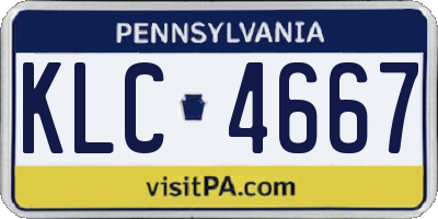 PA license plate KLC4667