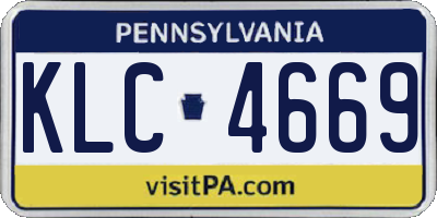 PA license plate KLC4669