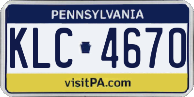PA license plate KLC4670