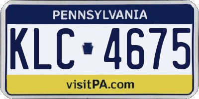 PA license plate KLC4675