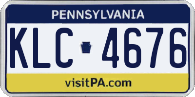 PA license plate KLC4676