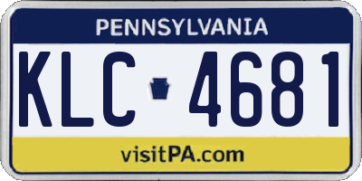 PA license plate KLC4681