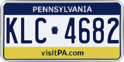 PA license plate KLC4682