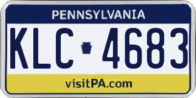 PA license plate KLC4683