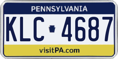 PA license plate KLC4687