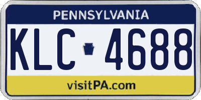 PA license plate KLC4688