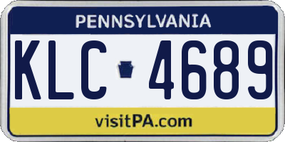 PA license plate KLC4689