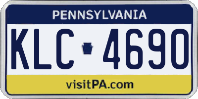 PA license plate KLC4690