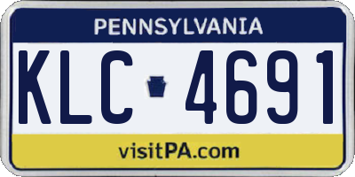 PA license plate KLC4691