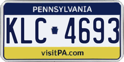 PA license plate KLC4693