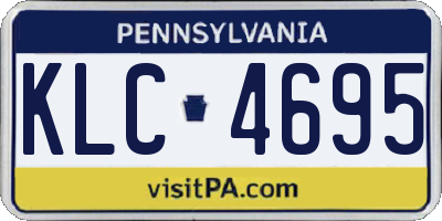 PA license plate KLC4695
