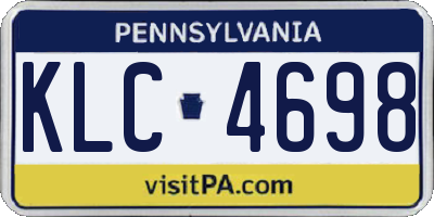 PA license plate KLC4698