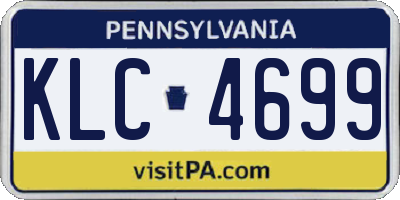 PA license plate KLC4699