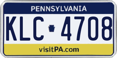PA license plate KLC4708