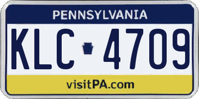PA license plate KLC4709