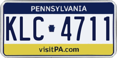 PA license plate KLC4711