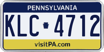 PA license plate KLC4712