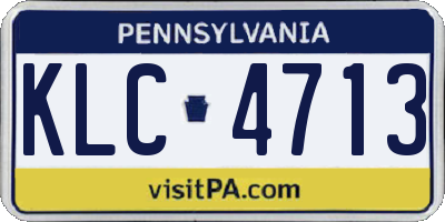 PA license plate KLC4713