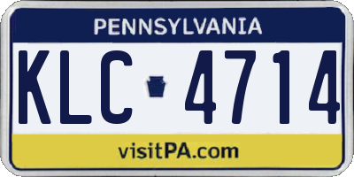 PA license plate KLC4714
