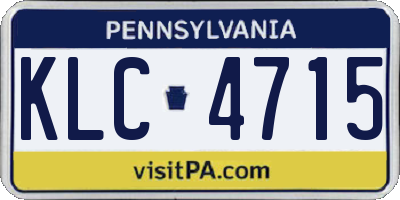 PA license plate KLC4715
