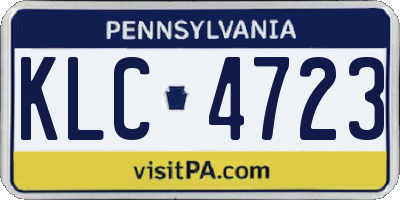 PA license plate KLC4723