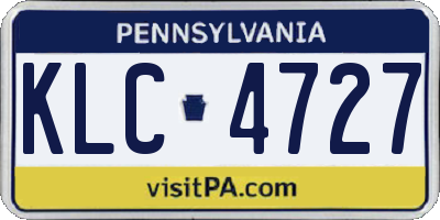 PA license plate KLC4727