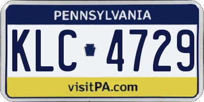 PA license plate KLC4729