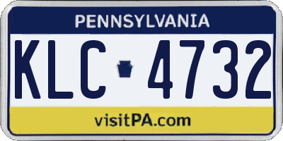 PA license plate KLC4732