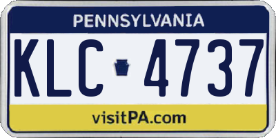 PA license plate KLC4737