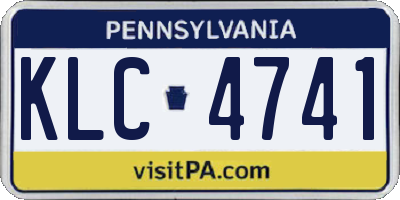 PA license plate KLC4741