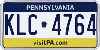 PA license plate KLC4764