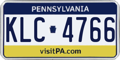 PA license plate KLC4766