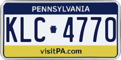 PA license plate KLC4770